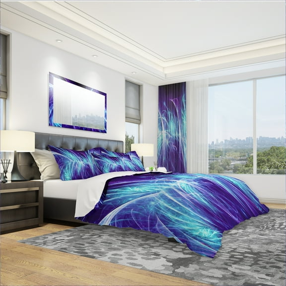 Designart 'Blue Electricity' Modern & Contemporary Duvet Cover Set