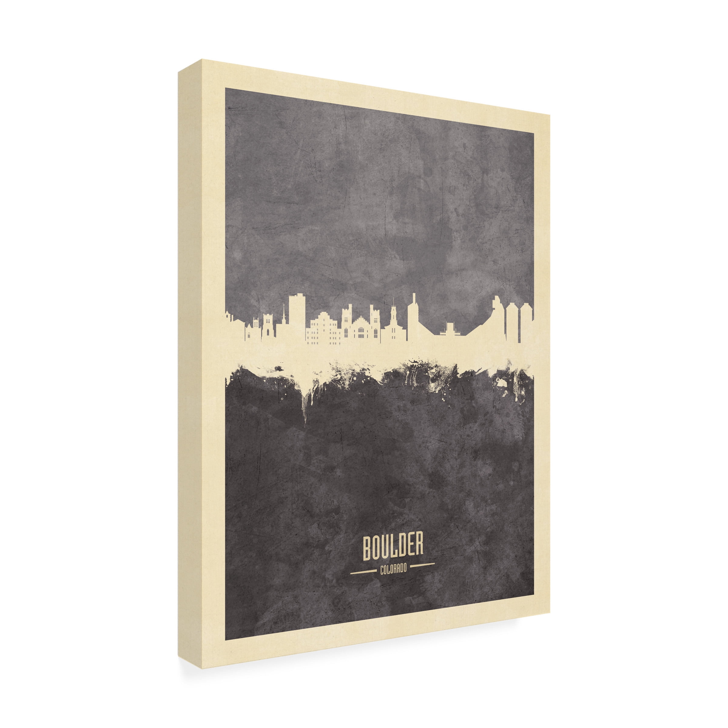 Michael Tompsett 'Boulder Colorado Skyline Gray' Canvas Art