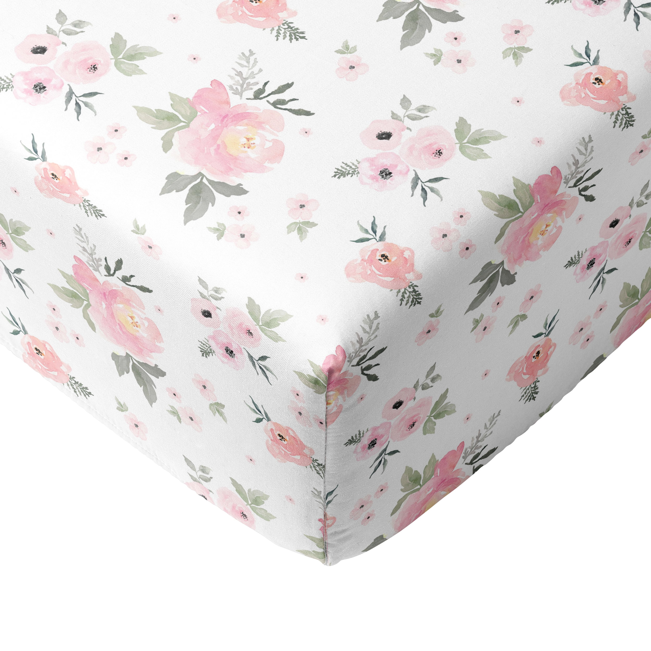 Crib Sheets for Girl, 100 Cotton Fitted Crib Sheet Set, Perfect for