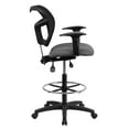 thumbnail image 4 of Flash Furniture Mid-Back Gray Mesh Drafting Chair with Back Height Adjustment and Adjustable Arms, 4 of 5