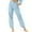 Light Blue5, variant on Diufon Cotton Linen Pants for Women Ruffle Elastic Waist Palazzo Pants Button Down Lounge Pants with Pockets