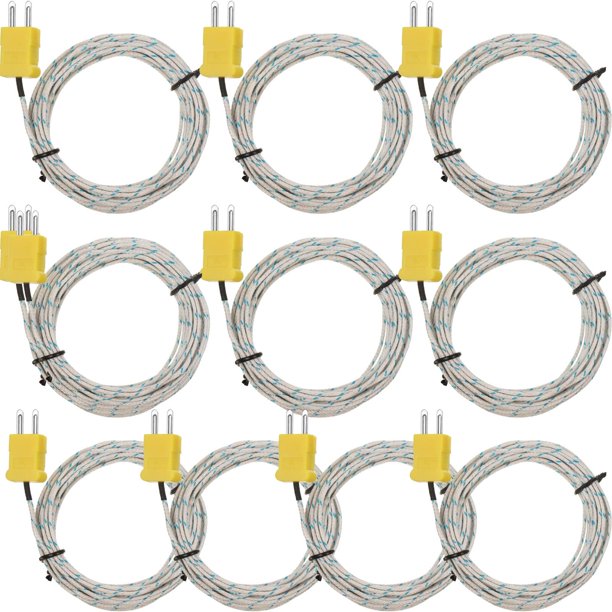 Sensor de sonda de temperatura, termopar tipo K, 3 m, 10 piezas