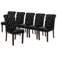 thumbnail image 2 of Merrick Lane Upholstered Parsons Chair with Nailhead Trim in Black Faux Leather - Set of 6, 2 of 14