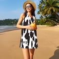 thumbnail image 3 of Fotbe Cow Skin 2 Vestido de Verano sin Mangas para Mujer – Vestido Midi Línea A, Estilo Camiseta Floral, Vestido Playero Casual y Fluido, 3 of 7