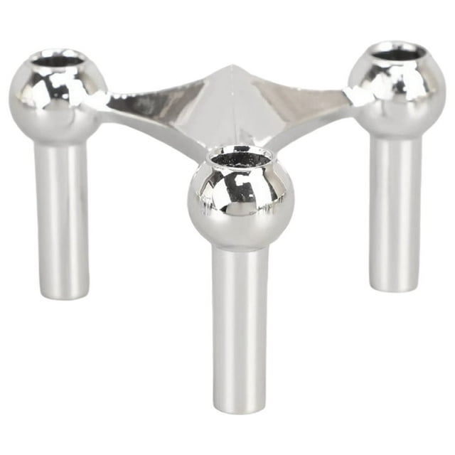 Candelabro de Plata con Estructura Molecular Metálica, Centro de Mesa, Decoración para Sala de Estar, Regalo, Candelabro para el Hogar