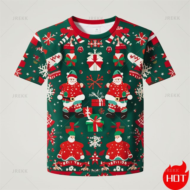 Camiseta con estampado de Feliz Navidad en 3D para hombre, camisetas informales de manga corta, camisetas gráficas de Navidad Unisex, ropa para hombre, Tops, nueva moda