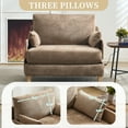thumbnail image 4 of Leumius Foldable Sofa Bed,3-in-1 Convertible Sleeper Chair,Modern Foldable Sofa Chair With 3 Pillows for Small Spaces,Light Brown, 4 of 8