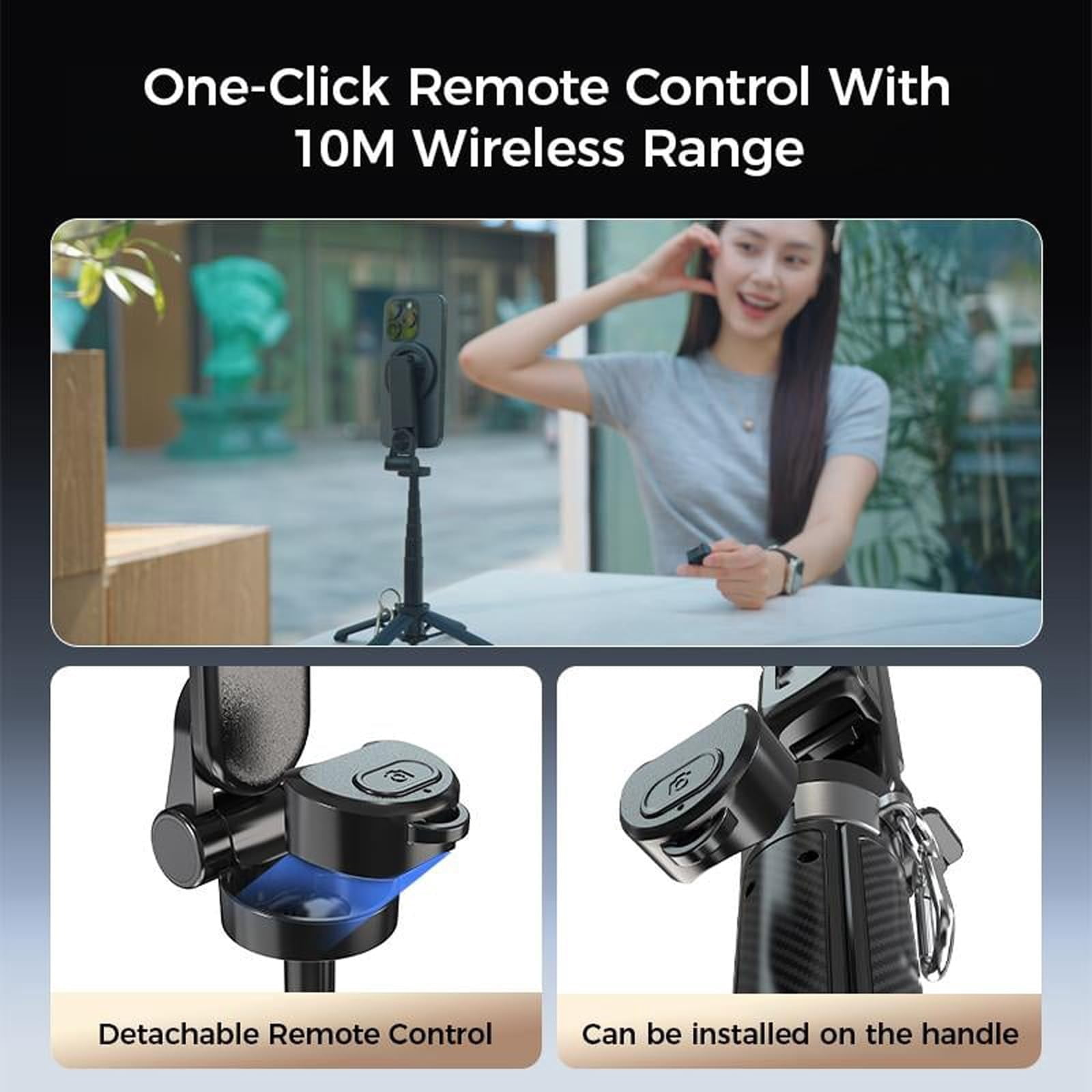 2026 4-in-1 Magnetic Selfie Stick with 360° Rotating Tripod and Wireless Remote—Portable for Travel