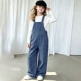 thumbnail image 7 of UACY Kids Boys Girls Denim Overalls Jumpsuit Adjustable Strap Long Pants, Classic Fit One Piece Outfit with Pockets for Daily Casual Outdoor Wear (Blue, 3-4 Years), 7 of 7