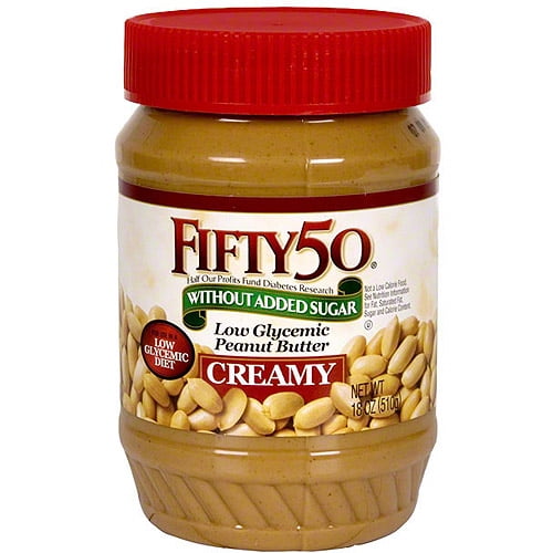 Fifty50 LowGlycemic Peanut Butter, 18 oz (Pack of 6)