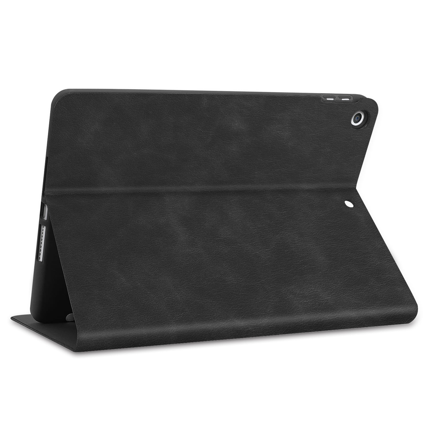 iPad 10.2" 7th Generation Case with Pencil Holder, Allytech Slim Fit PU Leather Folio Flip Stand Smart Cover Auto Sleep Wake Full Protection Shockproof Cases Covers for Apple iPad 7th Gen,Black