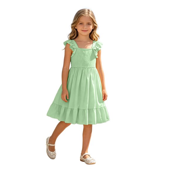 Tigivemen Flower Girls Dresses Floral Boho Sleeveless Sundresss Toddler Girl Wedding Guest Dress Size 2-3 Y