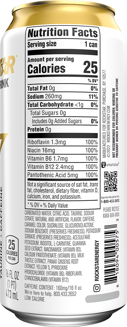 Rockstar, Sugar Free, Energy Drink, 16 fl oz, 1 Count, Shelf Stable