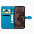 thumbnail image 3 of SaniMore for Google Pixel 7 6.3" 2022 Wallet Case with Embossed Mandala PU Leather Flip Protection Wrist Strap Credit Card Holder Pocket Kickstand Shockproof Case For Google Pixel 7, Blue, 3 of 7
