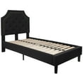 thumbnail image 3 of Twin Size Arched Tufted Upholstered Platform Bed in Black Fabric, 3 of 12