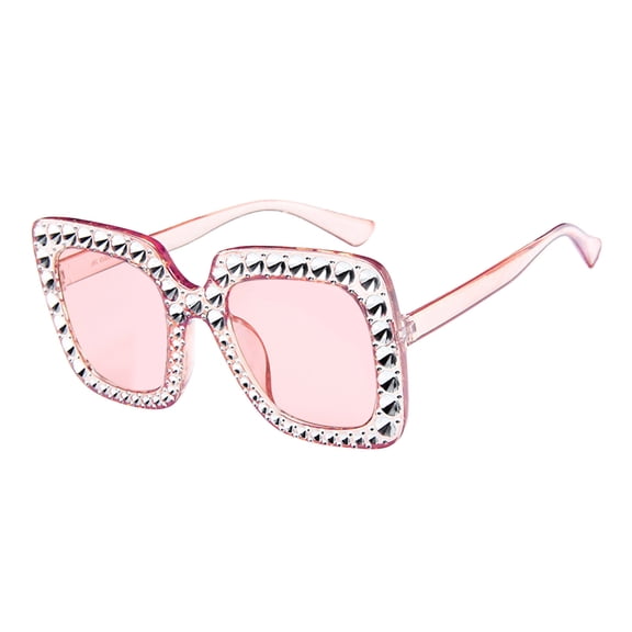 Sunglasses Fashion Rystal Oversized Diamond Retro Rectangle Eyewear Vintage Glasses UV Protection Womens Sunglasses Pink