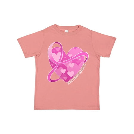 

Inktastic Breast Cancer Awareness Pink Ribbon Around Heart Gift Toddler Boy or Toddler Girl T-Shirt