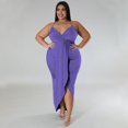 thumbnail image 3 of AURA Women Plus Size V Neck Sleeveless Midi Dress Adjustable Strap Stretch Casual Dress Summer, 3 of 5