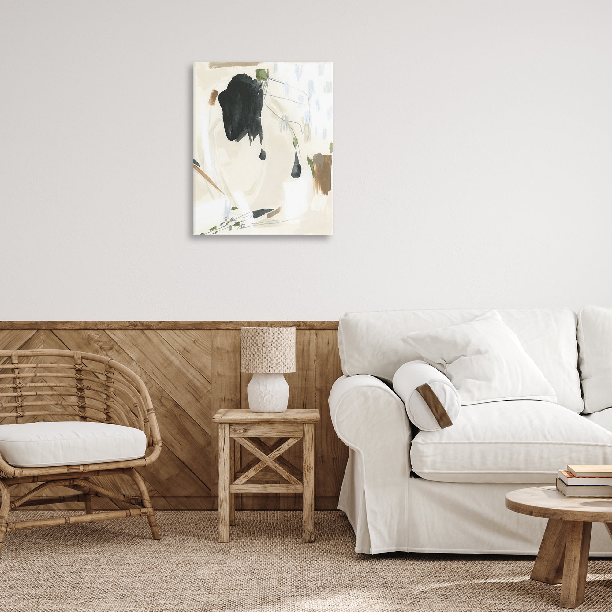 Stupell Industries Subtle Abstract Painting Abstract Painting Gallery Wrapped Canvas Art Print Wall Art, 24 x 30