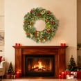 thumbnail image 5 of Christmas Garlands / Wreaths With Lights for Front Door, Material , Durability, Festive Holiday Decoration for Home, Wall, Indoor & Outdoor Use, Create Warm and Welcoming Environment, 1PC, 5 of 7