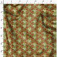 thumbnail image 3 of Soimoi Green Poly Georgette Fabric Red Heart Printed Fabric 1 Yard 52 Inch Wide, 3 of 6