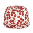 thumbnail image 2 of Daiia Tomato print Flat Bill Hats Flat Brim Trucker Cap Baseball Cap Adjustable Classic Low Profile Hat Unconstructed Plain Cap, 2 of 9