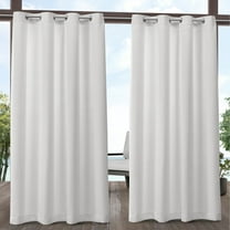 Exclusive Home Aztec Indoor/Outdoor Grommet Top Curtain Panel Pair, 54"x96", White
