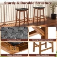 thumbnail image 6 of Counter Height Woven Saddle Bar Stool Set of 2 PU Leather Barstools for Kitchen Island, Outdoor Patio Dining Chair, 6 of 7