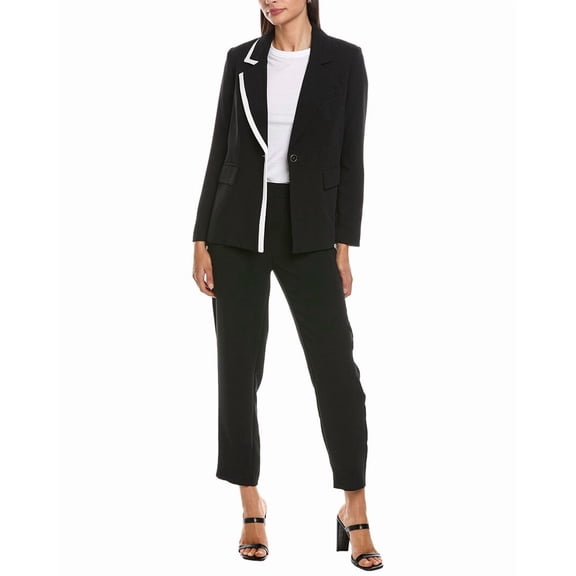 Nanette Nanette Lepore womens 2pc Blazer & Pant Suit Set, 10, Black