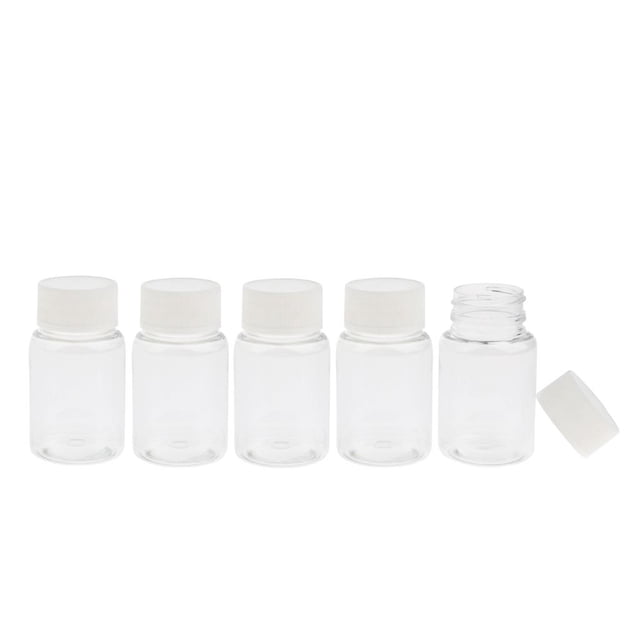Contenedor de Almacenamiento de de Botella Pequeña de Muestra de Plástico 5pcs para Laboratorio 15ml-100ml 80 ml shamjiam Frascos de botellas de laboratorio