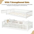 thumbnail image 5 of PAPROOS Twin Size Floor Bed, Solid Wood Toddler Bed with Slat, Fence Guardrail and Door, No Box Spring Needed, Montessori Bed, Twin Bed for Kids, Boys, Girls, White, 5 of 10