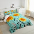 thumbnail image 3 of Erosebridal Sunflower King Bedding Sets Women,Distressed Blue Wooden Board Comforter Set,Yellow Flowers Butterfly Down Comforter,Country Grunge Farmhouse Duvet Set with 2 Pillow Cases, 3 of 5