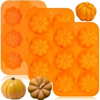 2 Pack Halloween Pumpkin Chocolate Mold, 3D Autumn Harvest Theme Pumpkin Silicone Mould Thanksgiving Cake Pan Fall Soap Molds for Muffin Pudding Mousse Candy Cupcake Jelly Baking Home Decor