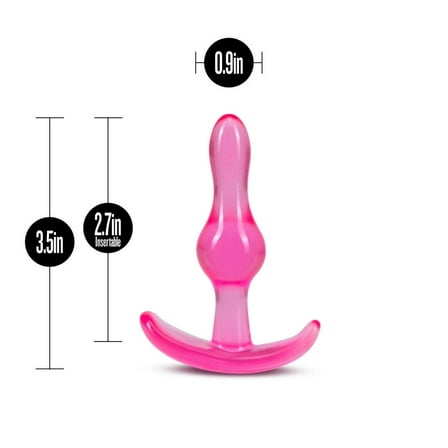 Blush B Yours Curvy TPE Beginner Anal Plug with Flexible Shaft and Safety Base, Pink