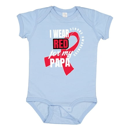 

Inktastic I Wear Red for My Papa Stroke Awareness Gift Baby Boy or Baby Girl Bodysuit