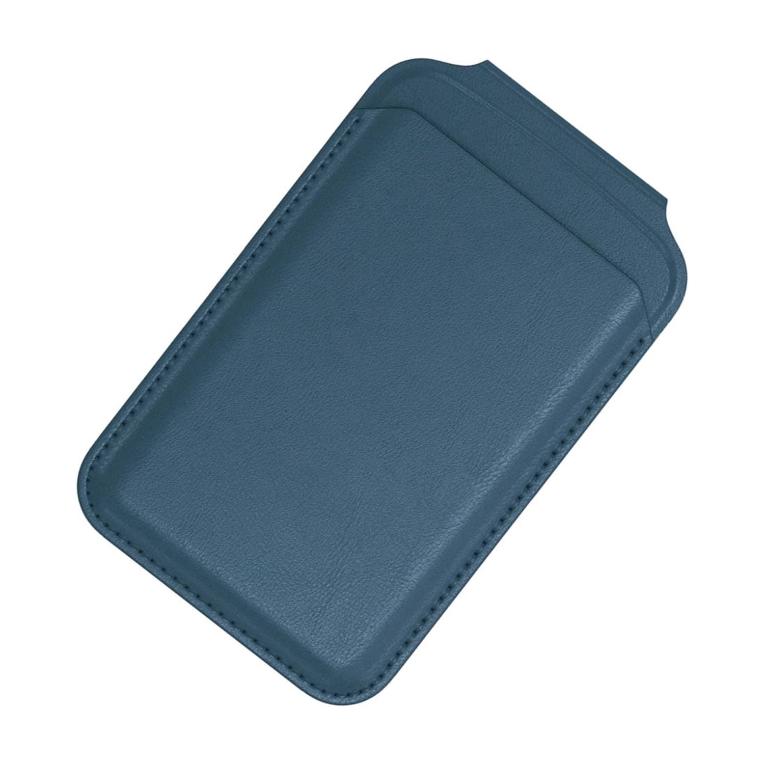 Magnetic Leather Card Holder Wallet with Foldable Stand - Blue