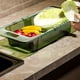 thumbnail image 5 of Matsuzay Cesta de plástico multifuncional con cesta de filtro de lavabo de verduras telescópica flexible Cocina y Comedor verde hialino, 5 of 6