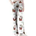 thumbnail image 6 of Fabrcox Christmas Women Pajama Pants Sleepwear Loose Fit Christmas Snowman Printed Drawstring Wide Leg Lounge Long Bottoms Gray XXXL, 6 of 6