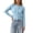 Blue, variant on TOUMENY Women's Cropped Cardigan Button Down Round Neck Long Sleeve Knit Sweater Casual Slim Fit Lightweight Fall Winter Cozy Cardigans Beige XXL