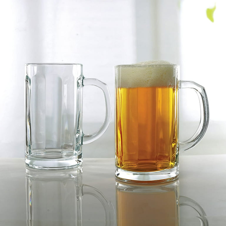 Hexagonal Beer Glass Cup with handle Large Drinking Cup for Tea, Coffee,  Root Beer Floats, Drinking Cups for Restaurant Bar Home