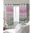 thumbnail image 3 of Pink Green Ombre Blackout Curtains, Light Blocking Print Window Curtains, Abstract Modern Art Fluid Striped Thermal Insulated Window Drapes for Living Room Kitchen Cafe 2 Panels, 84"W x 63"L, 3 of 9