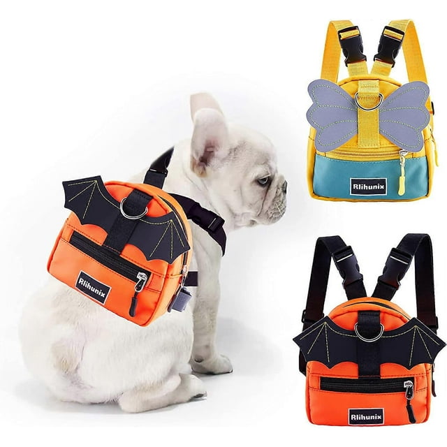 UBIUOPet - Correa para mochila, mochila para senderismo, mochila para cachorros, mochila ajustable, mini chaleco para mascotas, para viajes al aire libre, acampada, mochila naranja