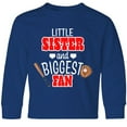 thumbnail image 3 of Inktastic Little Sister and Biggest Fan Baseball Glove and Bat Long Sleeve Youth T-Shirt, 3 of 5