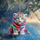 thumbnail image 4 of Dulce Colgante De Árbol De Navidad Con Leopardo De Las Nieves Decoración Para Coche Con Leopardo De Las Nieves Colgante Plano De Acrílico Con Árbol De Navidad, 4 of 8