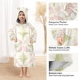 thumbnail image 3 of FORMRS Wearable Blanket Hoodie with Sleeves for Kids Cozy Flannel Sweatshirt, Pastel Pink Geometric, 3 of 7