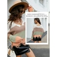 thumbnail image 6 of Xuanfei Women Striped Colorblock Deep V Neck Long Sleeve Fringed Ripped Crop Sweater, 6 of 7