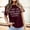 Red, variant on Womens Slogan Letter Print Tee Fashion Crewneck Short Sleeve Tops Summer T Shirts Casual Streetwear Clothing