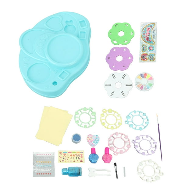 Juguetes de esmalte de uñas DIY Salón de uñas para niños juego de manicura cosmética juego de decoración para niñas de 5 años o más