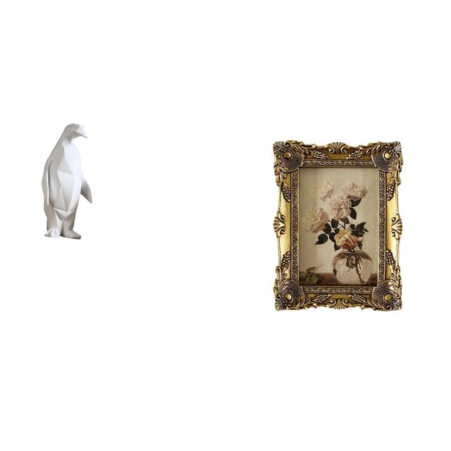 Escultura de pingüino, figura coleccionable, artesanía, adorno decorativo, estatua de animal de resina, marco de fotos, imagen ornamentada, adorno de
