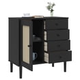 thumbnail image 2 of vidaXL Sideboard SENJA Rattan Look Black 80x40x80 cm Solid Wood Pine, 2 of 5